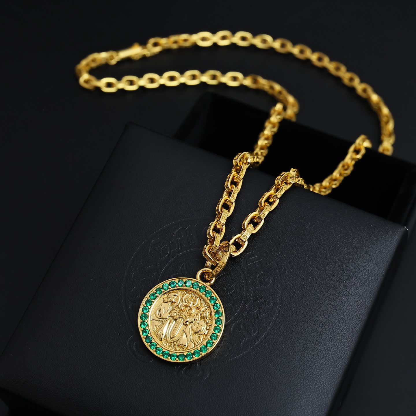 Chrome Hearts Classic Heart Silver & Gold Plated Medallion Necklace